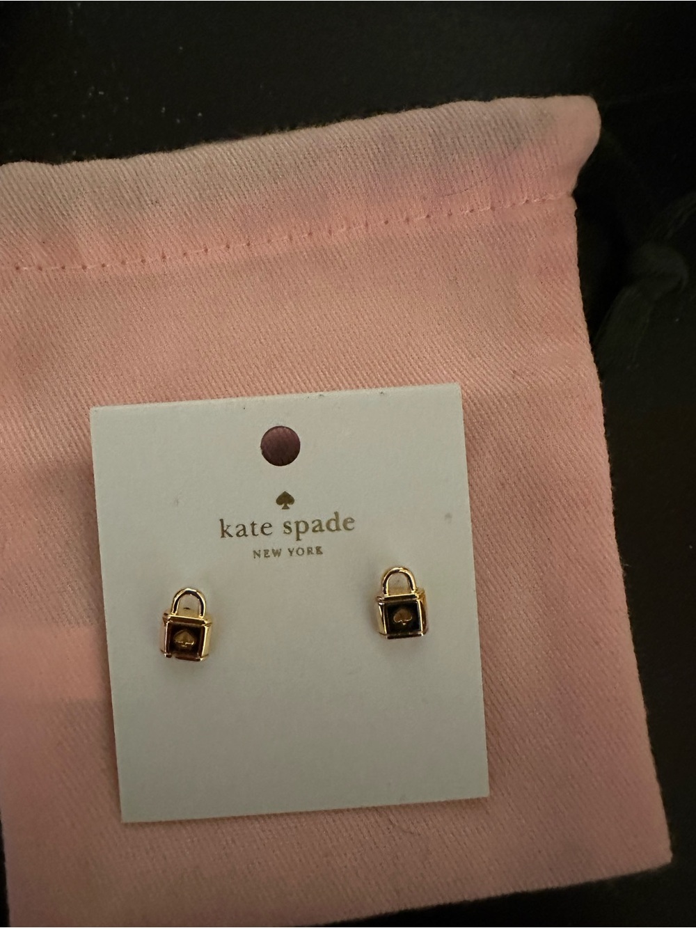 kate spade Gold Lock Stud Earrings
